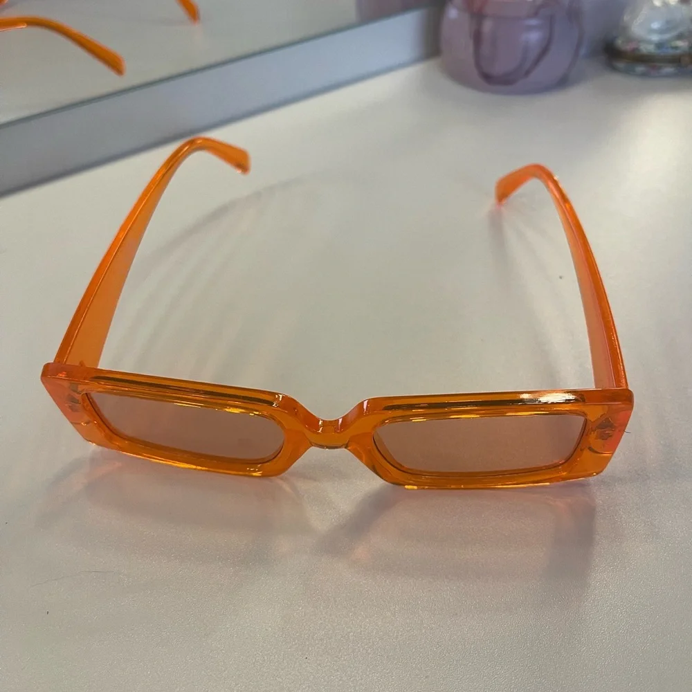 Orange Rectangular Sunglasses - Picture 2 of 3